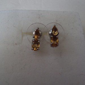 New citrine SS earrings MST1855